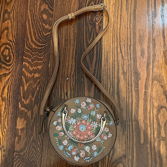 Altar'd State Handbags - Medium sized Altar’d State brown colored with pastel flowers purse